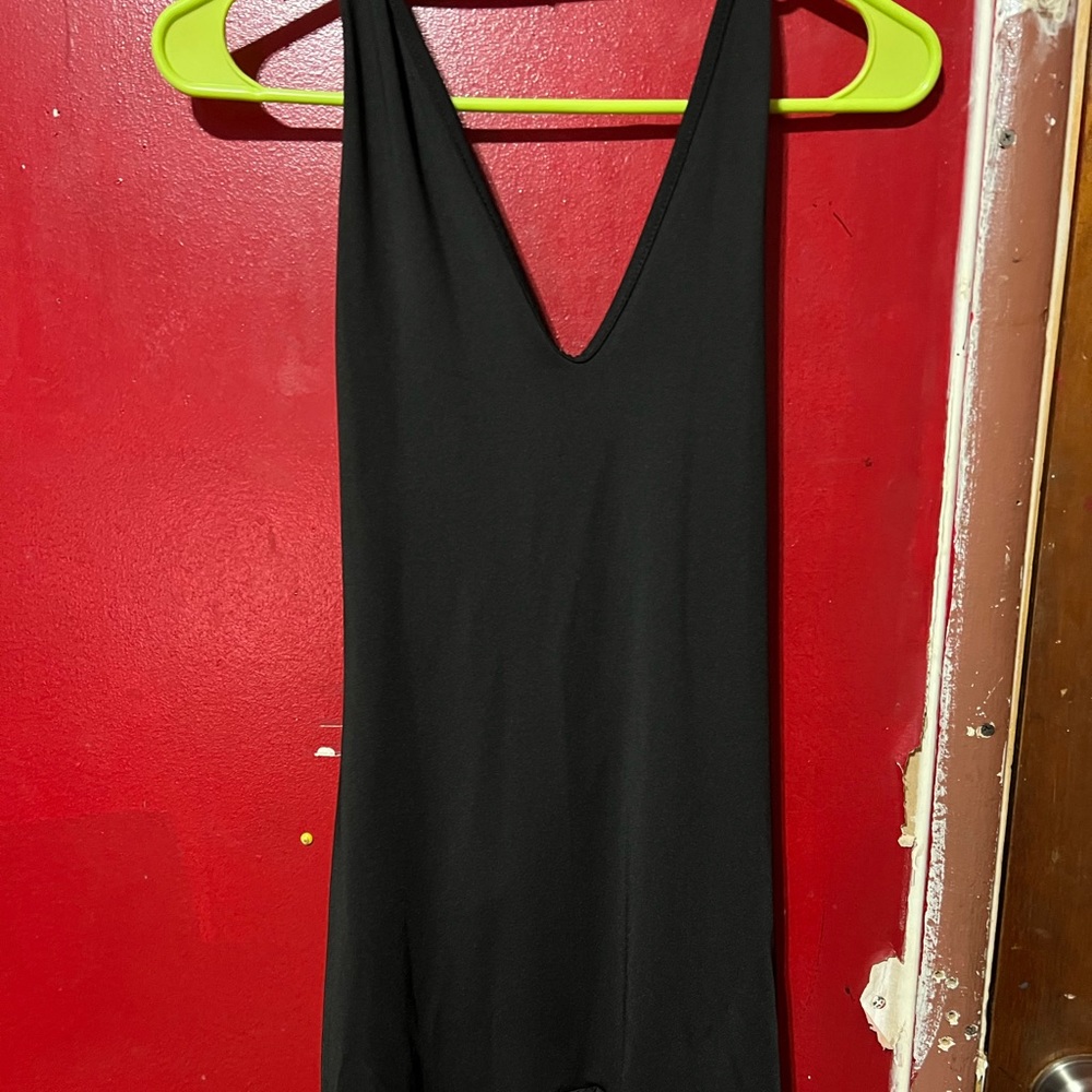 Black Open Back Halter Romper